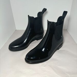 Sam Edelman Women's Tinsley Rubber‎ Rain Boots 6 Black Polish